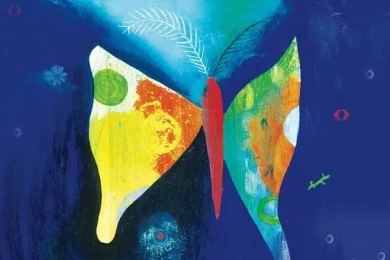 An illustration of a moth moving towards the light