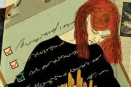 An illustration of a woman holding fire in her hands