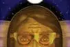 An illustration of a woman's face under the moon