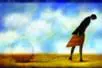 An illustration of a person walking with an invisible ball and chain