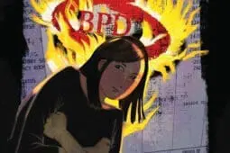 An illustration of a guarded woman with the letters "BPD" behind her