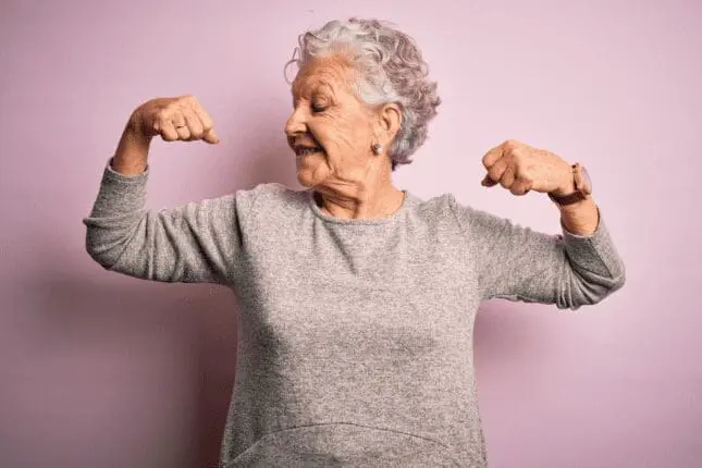 Elderly woman strong