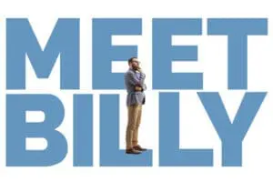 The words Meet Billy fill the space with a figure standing in front of it thinking