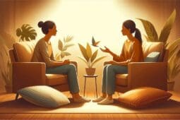 A figurative representation of a shared, safe platonic relationship between a psychotherapist and patient